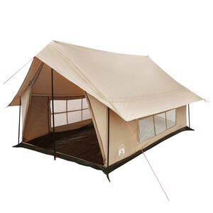 vidaXL Tienda Caba&ntilde;a Crema 340 x 246 x 210 cm Algod&oacute;n Sint&eacute;tico