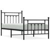 vidaXL Estructura cama sin colch&oacute;n con estribo metal negro 80x200 cm