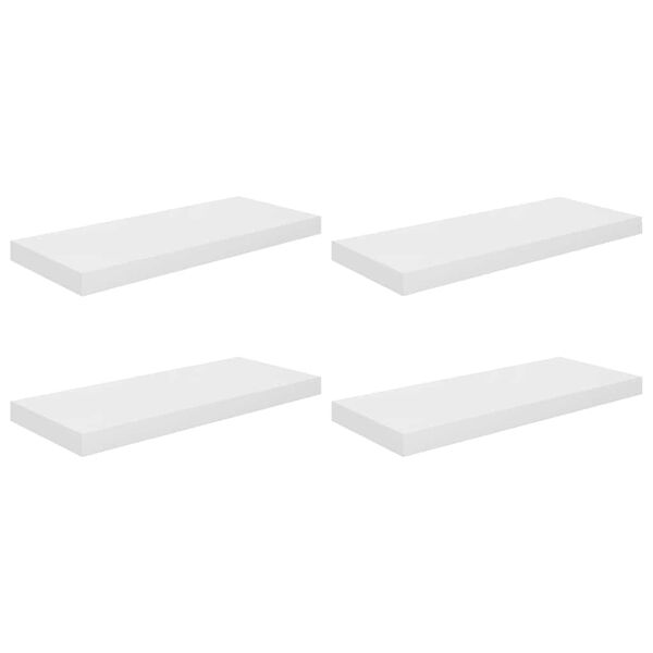 vidaXL Estante flotante de pared 4 uds MDF blanco brillo 60x23,5x3,8cm