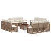 vidaXL Conjunto de sof&aacute;s de jard&iacute;n 13 uds. Beige rat&aacute;n sint&eacute;tico