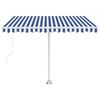 vidaXL Toldo de pie autom&aacute;tico azul y blanco 300x250 cm