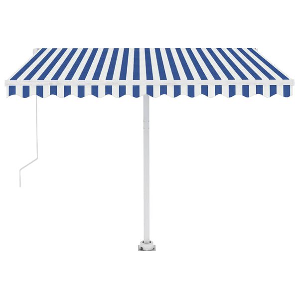 vidaXL Toldo de pie autom&aacute;tico azul y blanco 300x250 cm