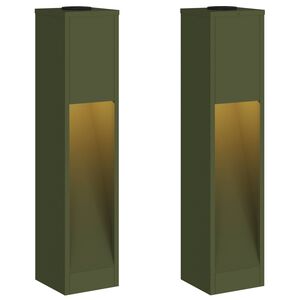 vidaXL Luz de Sendero LED Solar 2 uds. Blanco C&aacute;lido 18 x 18 x 80 cm