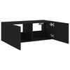 vidaXL Mueble de TV de pared con luces LED negro 80x35x31 cm