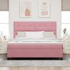 vidaXL Cama tipo Box Spring con colch&oacute;n Rosa 180 x 200 cm tela