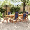 vidaXL Juego comedor de jard&iacute;n 7 pzas madera maciza acacia y textileno