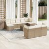 vidaXL Set de sof&aacute;s de jard&iacute;n 11pzas con cojines rat&aacute;n sint&eacute;tico beige