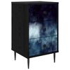 vidaXL Mesa de noche RAALTE Roble Negro 36 x 33 x 61 cm
