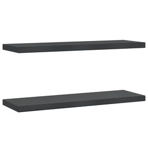 vidaXL Estantes de pared 2 uds acero inoxidable negro 75x23,5x3 cm