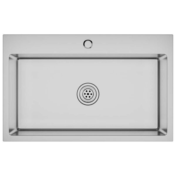 vidaXL Fregadero de cocina hecho a mano acero inoxidable