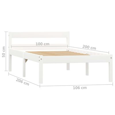 vidaXL Estructura de cama con 2 cajones madera pino blanco 100x200 cm