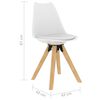 vidaXL Sillas de comedor 4 unidades blanco PP y madera maciza de haya