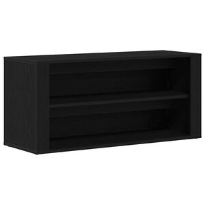 vidaXL Banco zapatero roble negro 100x35x45 cm madera de ingenier&iacute;a