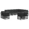 vidaXL Conjunto de sof&aacute;s de exterior 12 pcs Negro y Gris oscuro