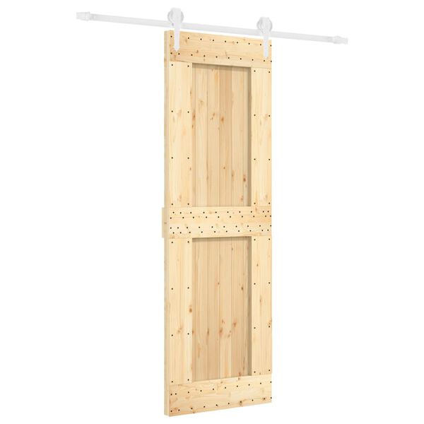 vidaXL Puerta corredera con herrajes madera maciza de pino 70x210 cm