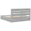 vidaXL Estructura de cama Gris Sonoma 200 x 200 cm Madera Ingenieril