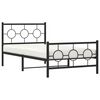 vidaXL Estructura cama sin colchón con estribo metal negro 100x190 cm