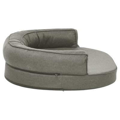 vidaXL Colchón de cama de perro ergonómico aspecto lino gris 75x53 cm