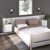 vidaXL Mesita de noche de pared blanco brillante