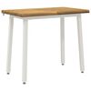 vidaXL 110 x 55 x 75 cm Madera de Acacia S&oacute;lida Blanco Rectangular