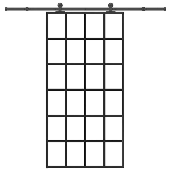 vidaXL Puerta corredera con herrajes 102x205 cm ESG vidrio y aluminio