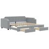 vidaXL Sof&aacute; cama nido con cajones tela gris claro 100x190 cm