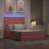 vidaXL Cama con almacenamiento y LED Rosa 140 x 200 cm Terciopelo