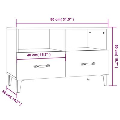 vidaXL Mueble para TV madera contrachapada blanco 80x36x50 cm