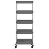 vidaXL Carrito de cocina 5 niveles hierro y ABS gris 42x29x128 cm