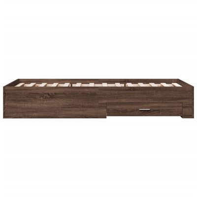 vidaXL Cama con cajones madera de ingeniería marrón roble 90x190 cm