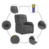 vidaXL Sillón de masaje eléctrico reclinable elevable tela gris oscuro