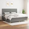 vidaXL Cama box spring con colch&oacute;n tela gris oscuro 200x200 cm