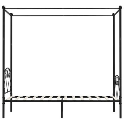 vidaXL Estructura de cama con dosel metal negro 120x200 cm