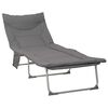 vidaXL Tumbona plegable con coj&iacute;n Gris antracita