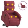vidaXL Sill&oacute;n de masaje elevable el&eacute;ctrico tela rojo tinto