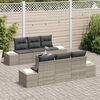 vidaXL Conjunto de sofá de jardín 7 pcs Gris Claro ratán sintético