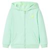 Sudadera infantil con capucha y cremallera verde brillante 116