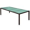 vidaXL Set comedor de jardín 11 pzas y cojines ratán sintético marrón