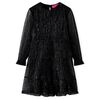 vidaXL Vestido infantil de manga larga negro 116