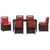 vidaXL Conjunto de Comedor de Jardín 7 pcs Marrón ratán sintético