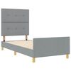 vidaXL Estructura de cama con cabecera Gris claro 90 x 190 cm tela