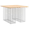 vidaXL Mesa de jard&iacute;n con dise&ntilde;o de gaviones, 100 x 102 x 72 cm, madera maciza de pino
