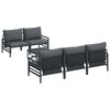 vidaXL Conjunto de sof&aacute;s de jard&iacute;n 6 uds. Negro Acero