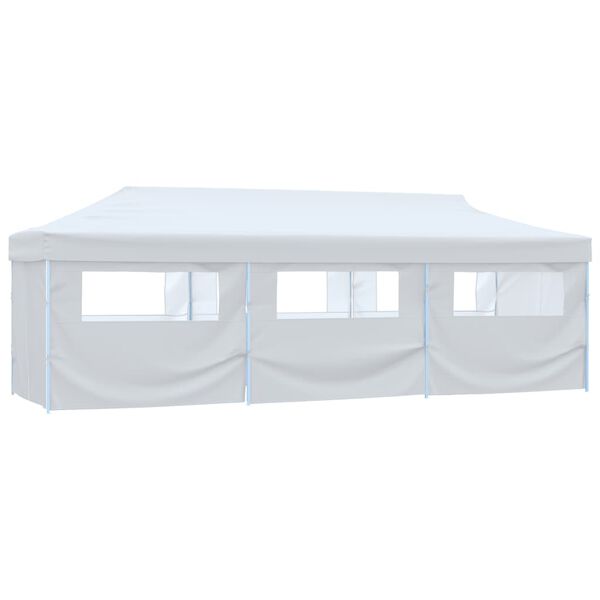 vidaXL Carpa de fiestas pop-up plegable con 8 paredes blanco 3x9 m