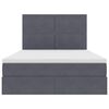 vidaXL Cama con almacenamiento y LED Gris oscuro 140 x 190 cm