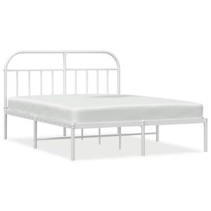 vidaXL Estructura cama sin colch&oacute;n con cabecero metal blanco 183x213cm