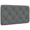 vidaXL Cabecero de cama acolchado tela gris oscuro 90 cm