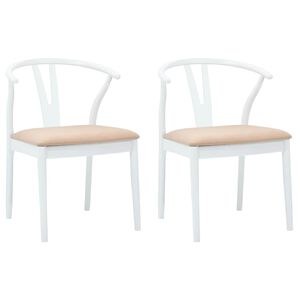 vidaXL Silla de comedor 2 uds. Madera de Caucho S&oacute;lido y marr&oacute;n