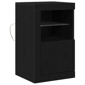 vidaXL Aparador LED 41 x 37 x 67 cm Madera de ingenier&iacute;a Roble Negro