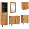 vidaXL Juego de muebles de ba&ntilde;o 5 uds. Marr&oacute;n Madera de ingenier&iacute;a